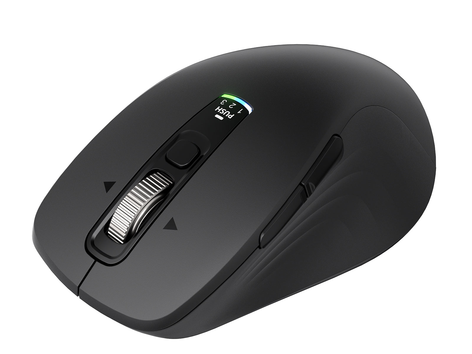 Wireless Bluetooth Mouse, Multi-Device Ergonomic Mouse with 5 Programmable Buttons, 4-Way Metal Scroll Wheel,4800 DPI Adjustable, 18-Month Battery Life, Silent Click, for Laptop, PC, Mac - Black