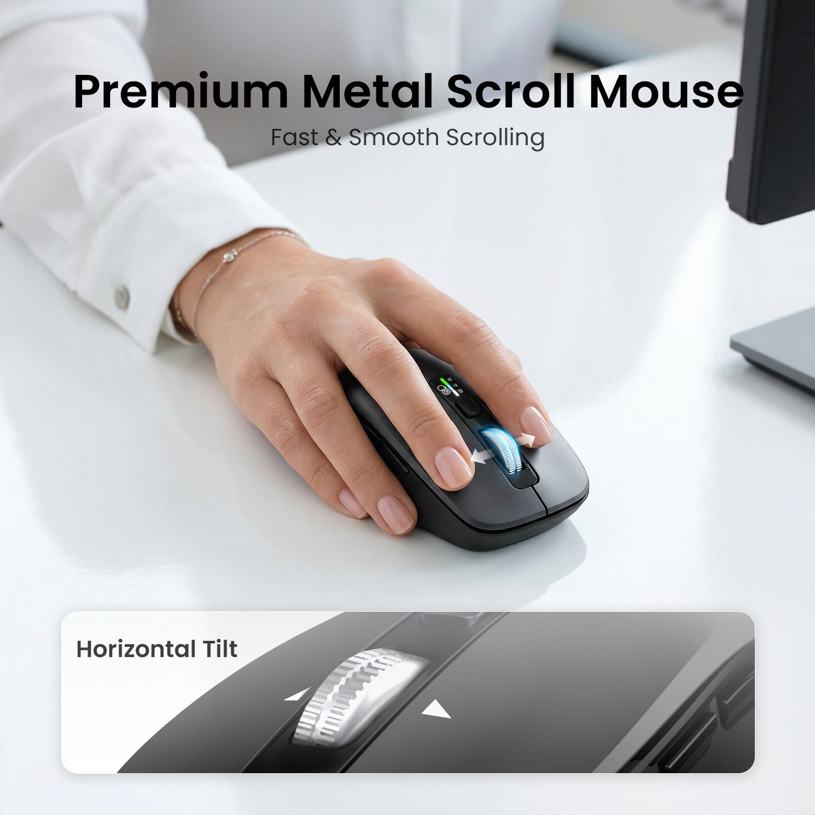 Wireless Keyboard and Mouse with Wrist Rest, Full Size Multi Device Keyboard and Mouse Combo, Bluetooth Keyboard and Mouse Combo for Laptop PC Mac, Work Keyboard and Mouse